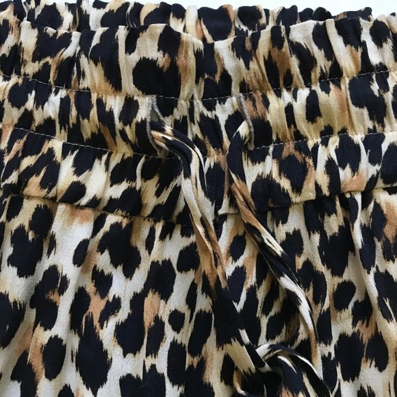 Suzie Winkle Tilio Trousers Pants Womens 34 XS Black Tan Leopard Print Wide Leg - Picture 7 of 12